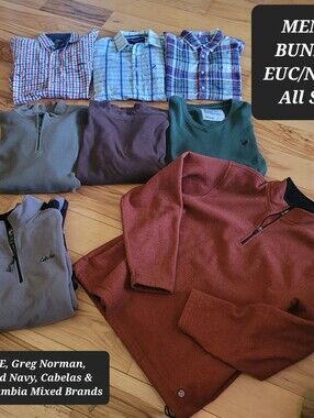 BUNDLE/BULK BUY - MEN'S Shirts/Pullovers . . . EUC/NWOT, ALL Sz L, Misc Brands